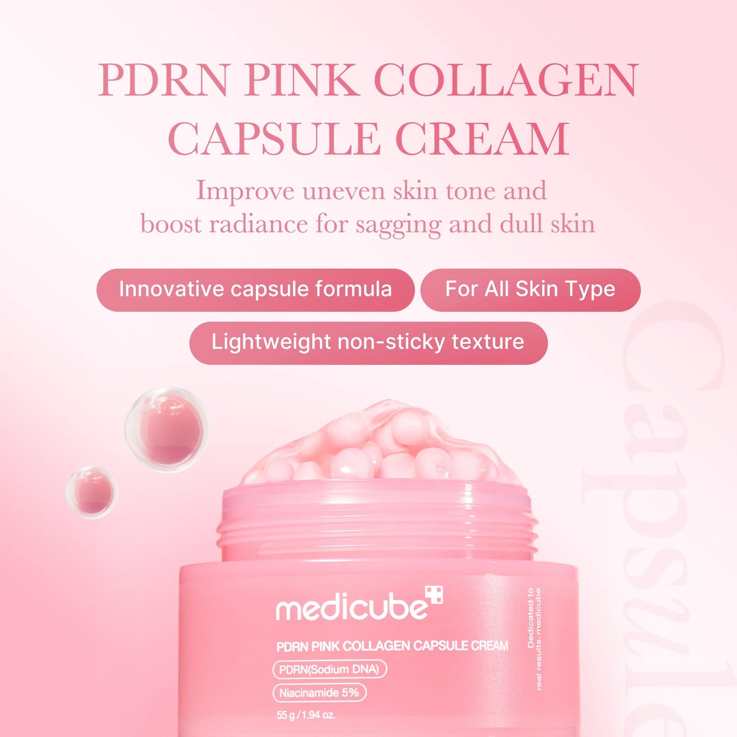 MEDICUBE - PDRN Pink Collagen Capsule Cream - 55gr