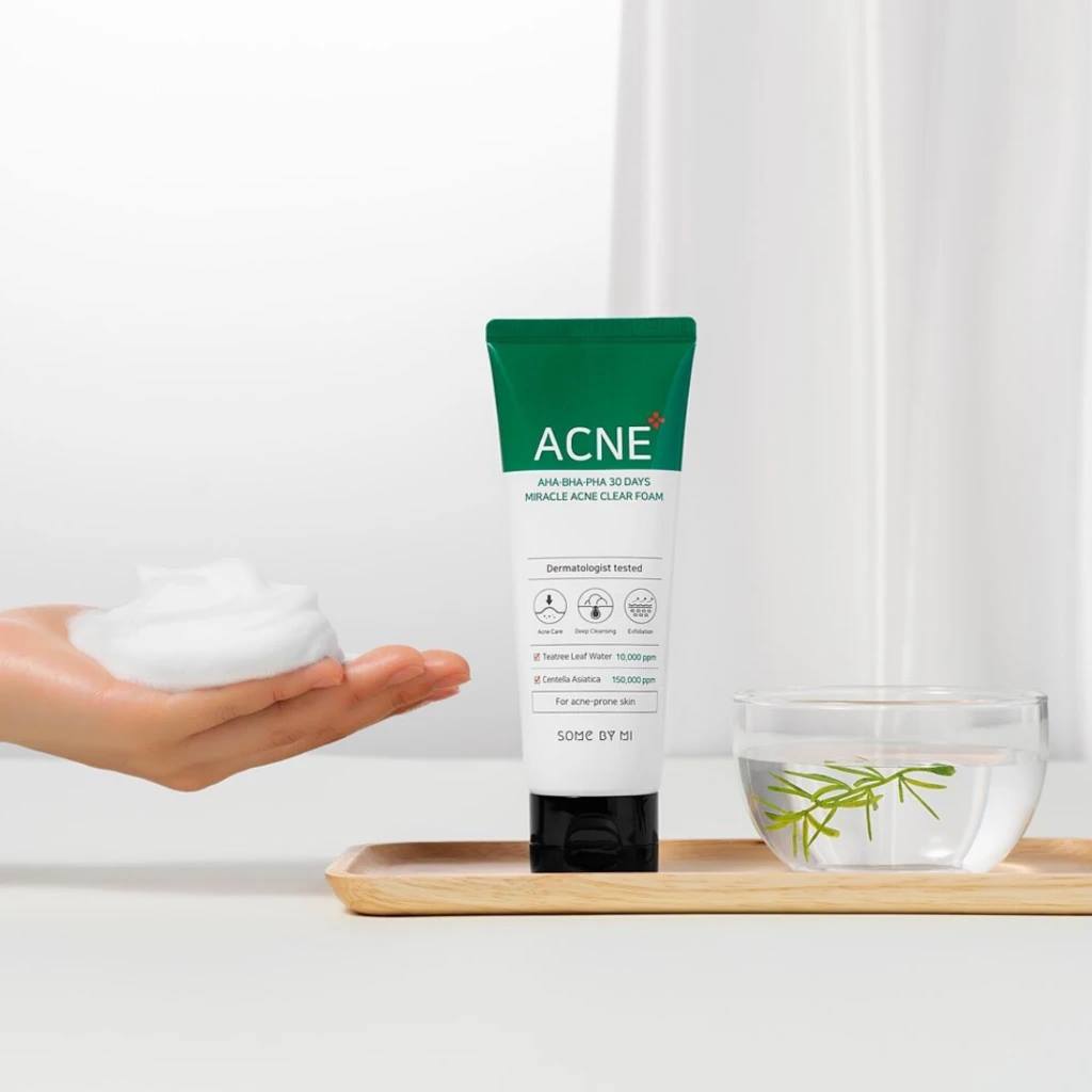 SOME BY MI Acne AHA BHA 30 Days Miracle Acne Clear Foam - Espuma limpiadora contra acné