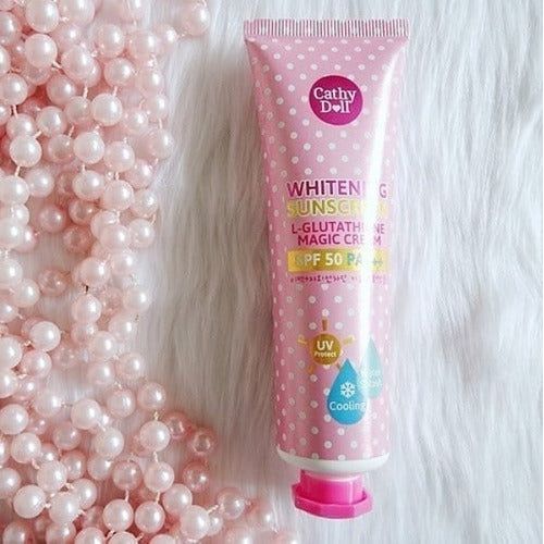 CATHY DOLL WHITENING SUNSCREEN L GLUTATHIONE MAGIC CREAM SPF 50PA+++60ML Protector solar contra manchas