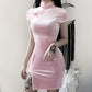 [ROPA] VESTIDO QIPAO ROSA TERCIOPELO