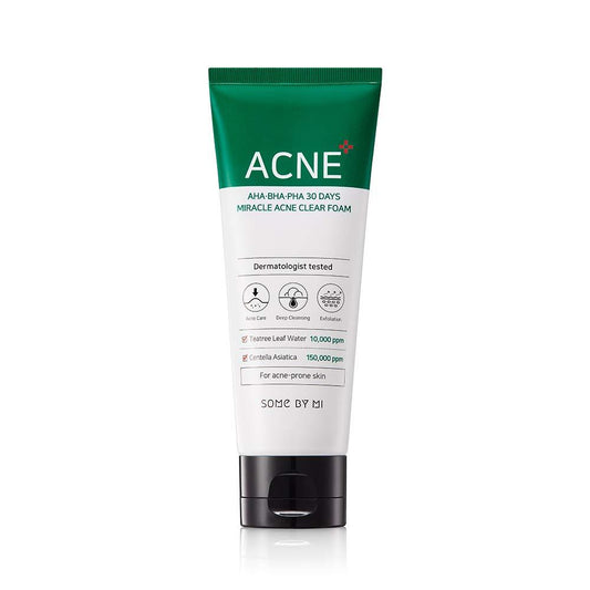 [SOME BY MI] ACNE AHA BHA PHA 30 DAYS MIRACLE ACNE CLEAR FOAM - Espuma limpiadora contra acné