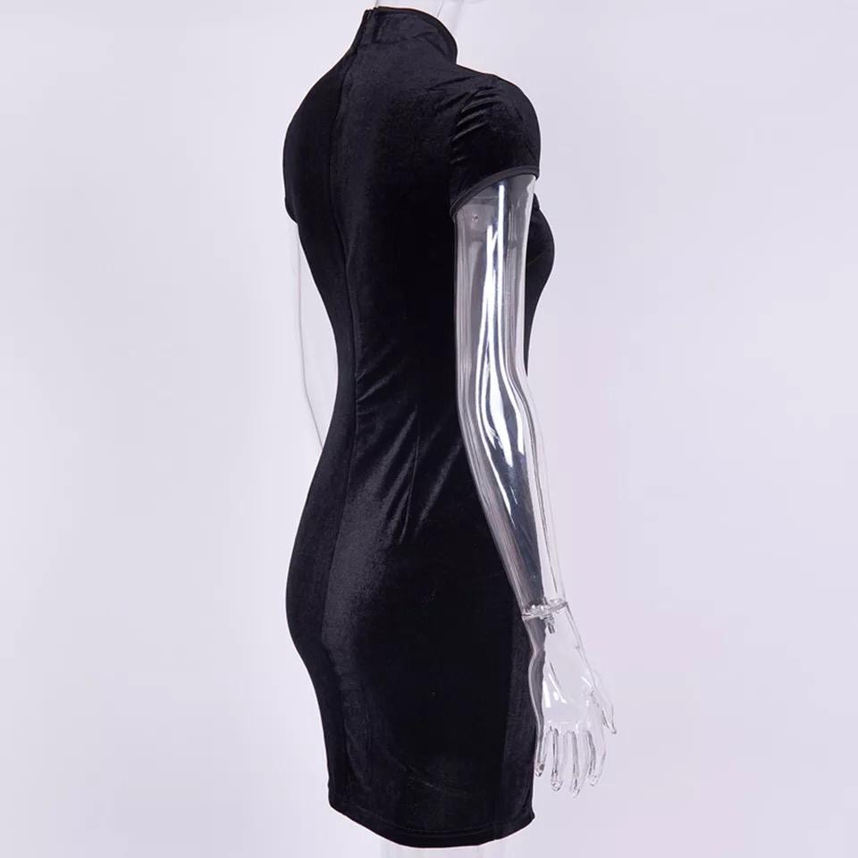 VESTIDO Qipao Terciopelo Negro