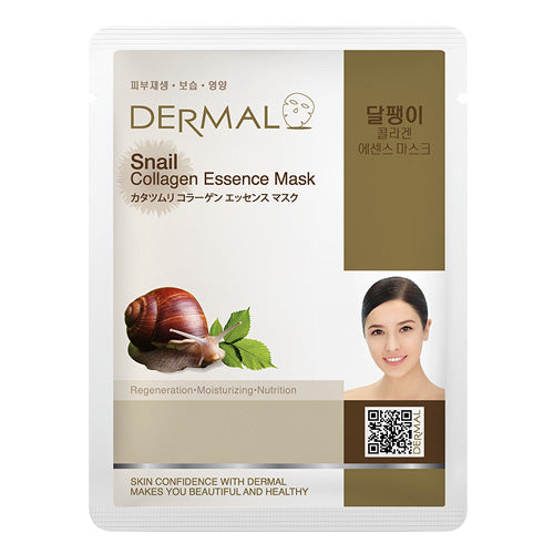 DERMAL Snail Collagen Essence Mask -  Mascarilla algodón