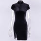 VESTIDO Qipao Terciopelo Negro